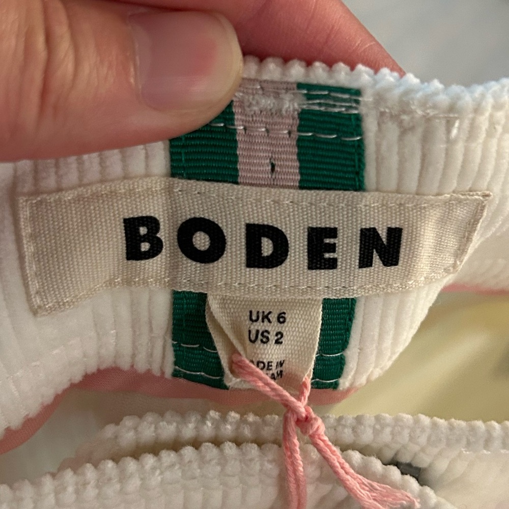 NWT Boden Pimlico Cord Pants in Ivory - Size 2 - Picture 7 of 11